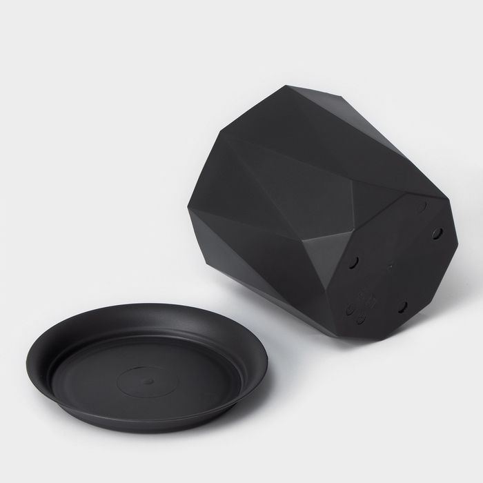 Горшок для цветов с поддоном &laquo;Призма&raquo;, 1 л, цвет графитовый