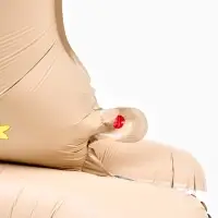 Воздушный шар фольгированный 32" "Цифра 1 с мишкой"  цвет бежевый, под воздух