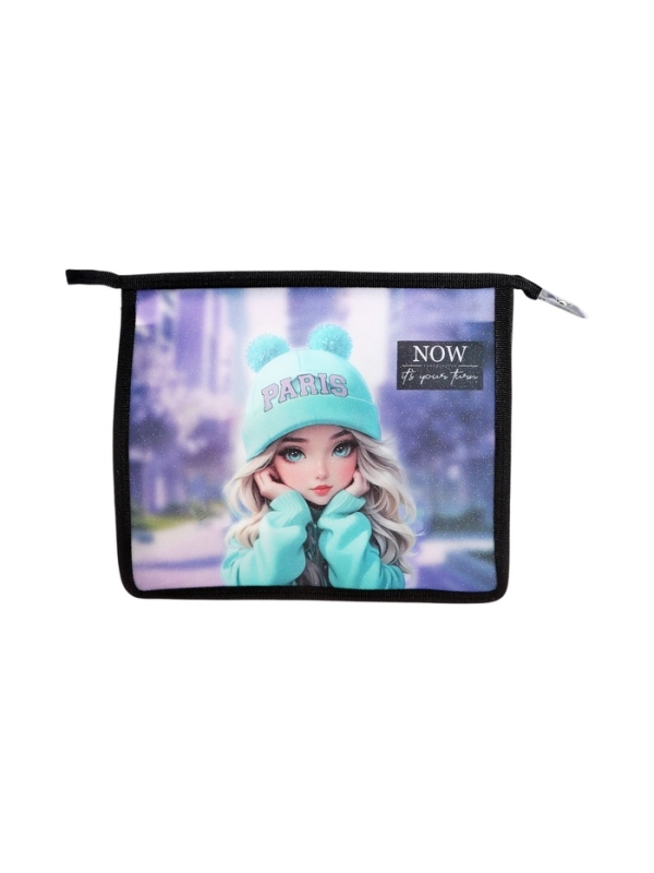 Папка для тетрадей А5, 243x200x80 мм, deVENTE "Paris Girl", молния сверху, пластиковая, для девочки