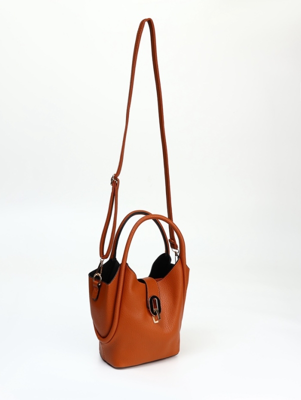 Сумка женская тоут на молнии, цвет рыжий