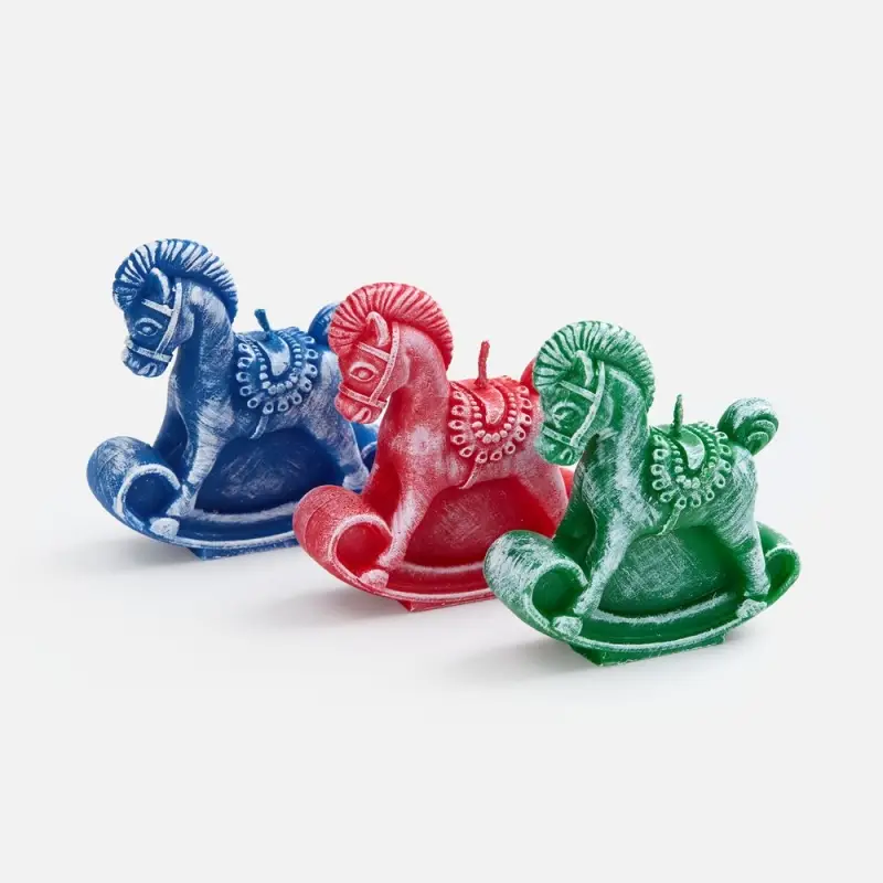 Свеча фигурная &laquo;Лошадка-качалка&raquo;, синяя