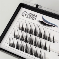 Ресницы накладные пучки СТРЕЛКА 10/12/14мм нейлон черный п/короб QF