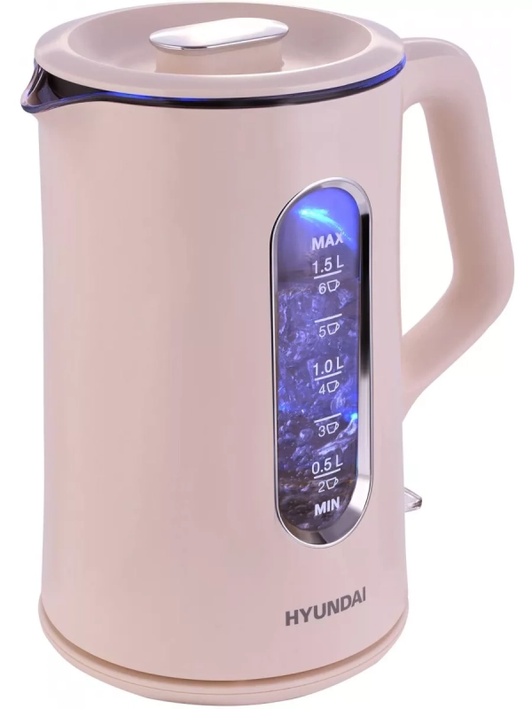 Чайник HYK-G8888 1.5л. 1700Вт кремовый прозрачный