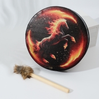 Шаманский бубен "Огненный конь" с колотушкой 5х25х25 см