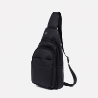 Сумка-слинг мужская из искусственной кожи, цвет чёрный Сумка-слинг мужская из искусственной кожи, цвет чёрный