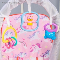 Шезлонг - качалка для новорождённых &laquo;Волшебная пони&raquo;, игровая дуга, игрушки МИКС