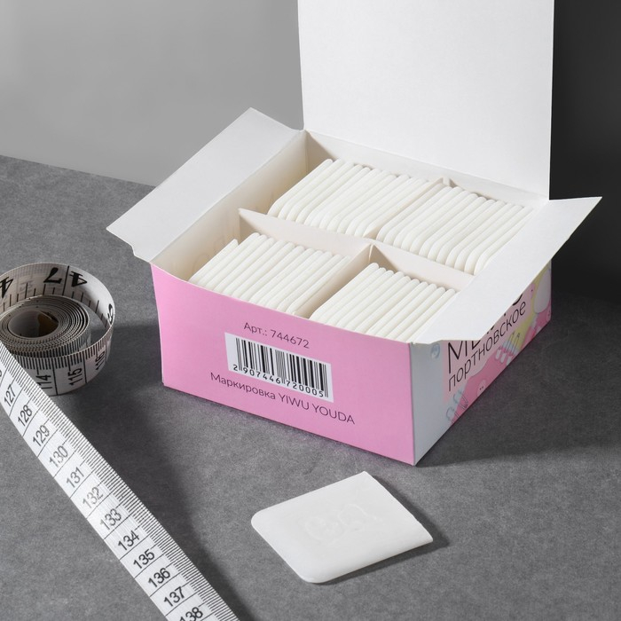 Мыло портновское, исчезающее, 4 &times; 4 см, 50 шт, цвет белый