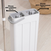 Швабра с отжимом и ведро Raccoon: швабра ПВА, ведро для полоскания с вертикальным отжимом