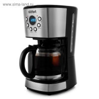 Кофеварка Kitfort KT-728, капельная, 900 Вт, 1.5 л, серебристо-чёрная Кофеварка Kitfort KT-728, капельная, 900 Вт, 1.5 л, серебристо-чёрная