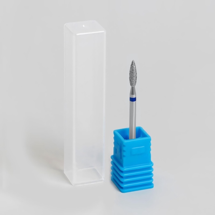 Фреза алмазная для маникюра &laquo;Пламя&raquo;, средняя зернистость, 2,7 &times; 8 мм, в пластиковом футляре