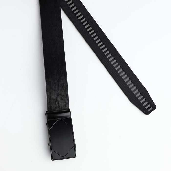 Ремень мужской, ширина 3,5 см, пряжка автомат, цвет чёрный