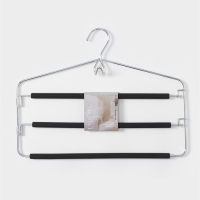 Плечики - вешалка для одежды LaDо́m Doux, 37&times;31см, многоуровневая, антискользящее покрытие, цвет чёрный