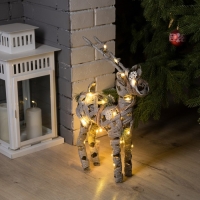 Светодиодная фигура &laquo;Серый олень&raquo; 29 &times; 42 &times; 10 см, металл, текстиль, батарейки ААх2 (не в комплекте), свечение тёплое белое