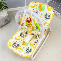 Шезлонг - качалка для новорождённых &laquo;Панда&raquo;, игровая дуга, игрушки МИКС