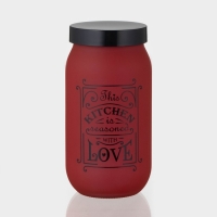 Банка стеклянная для сыпучих продуктов &laquo;Любовь на кухне&raquo;, 1 л, цвет красный