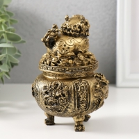 Шкатулка нэцке бронза "Дракон на монетках и слитках золота" 8,5х8,5х12,3 см Шкатулка нэцке бронза "Дракон на монетках и слитках золота" 8,5х8,5х12,3 см