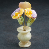 Сувенир Цветок в горшке &laquo;Анютины глазки&raquo;, оникс