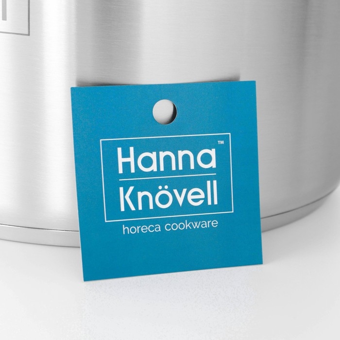 Кастрюля из нержавеющей стали Hanna Kn&ouml;vell с крышкой, 7 л, d=24 см, h=15,5 см, толщина стенки 0,6 мм, индукция