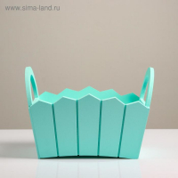 Кашпо деревянное 25,5×16,5×17,5 см "Мария", ручки боковые, МДФ, мята Кашпо деревянное 25,5×16,5×17,5 см "Мария", ручки боковые, МДФ, мята