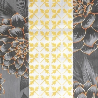 Клеёнка на стол &laquo;В саду&raquo;, на тканевой основе, рулон 20 метров, ширина 137 см, цвет чёрный