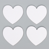 Набор холстов на магните &laquo;Сердце&raquo;, 7,5 см, 4 шт