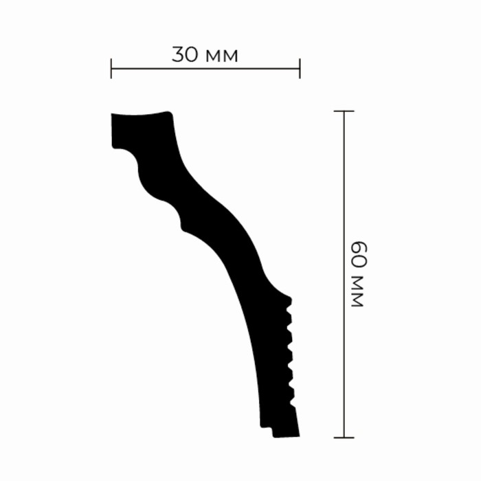 Потолочный плинтус для натяжных потолков R-65 30х60х2000мм