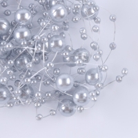 Леска для декора с бусинками, длина — 4,8 м, цвет серебряный Леска для декора с бусинками, длина — 4,8 м, цвет серебряный