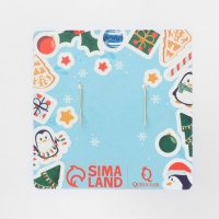 Новый год! Серьги &laquo;Новогодние&raquo; весёлый снеговик, цветные в золоте