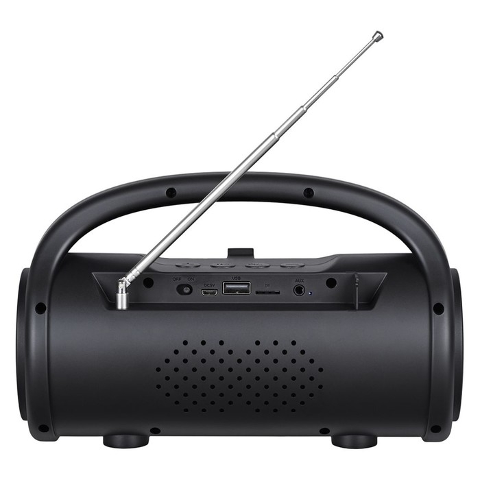 Портативная колонка Boom, 10 Вт, 1200 мАч, BT, FM, подсветка, черная