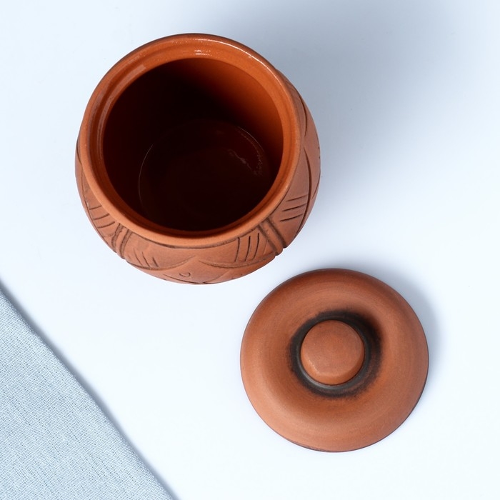 Горшок керамический для запекания "Кунгурский" молочение / 0,65л