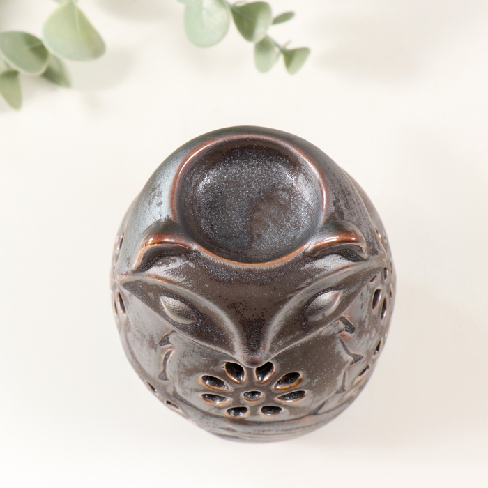 Подсвечник керамика на 1 свечу "Лисёнок" коричневый 7,5х7,5х11 см