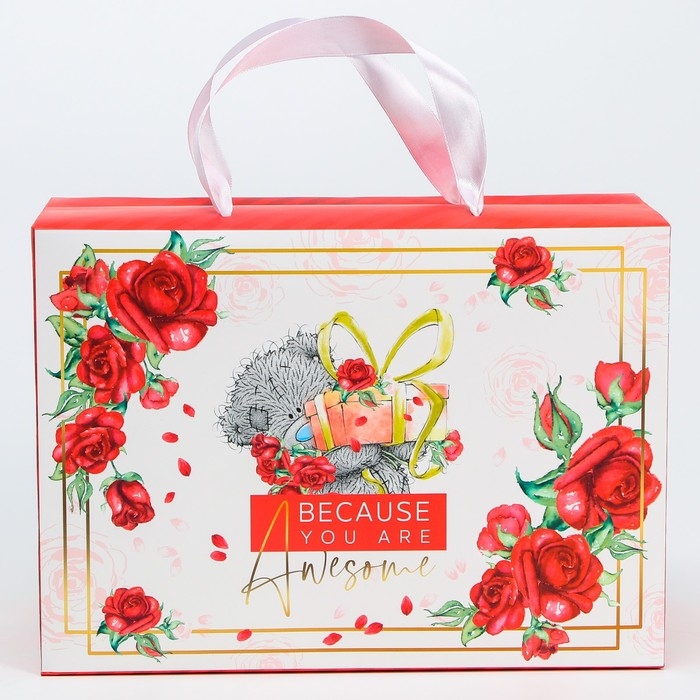 Пакет-коробка, 28 х 20 х 13 см "Awesome", упаковка, Me To You