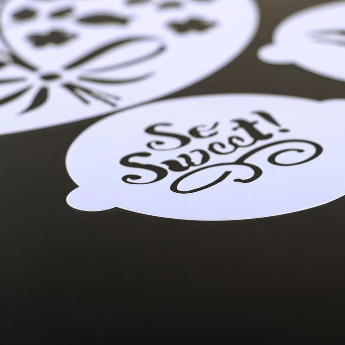 Набор кондитерских трафаретов для украшения выпечки &laquo;Букет&raquo;, 8 шт: 2 шт d=20 см, 6 шт d=8 см