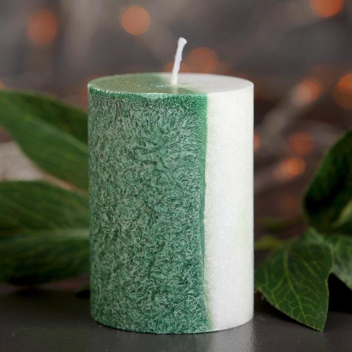 Свеча цилиндр 5х7,5см, Свеча цилиндр 5х7,5см, "Кристаллический узор", хвойный