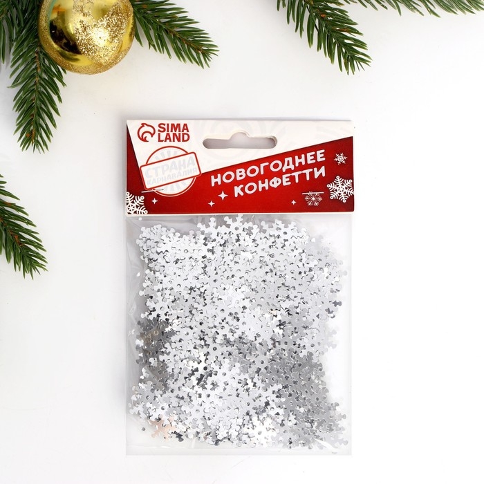 Новогоднее конфетти &laquo;С Новым Годом!&raquo;, снежинки, 14 гр.