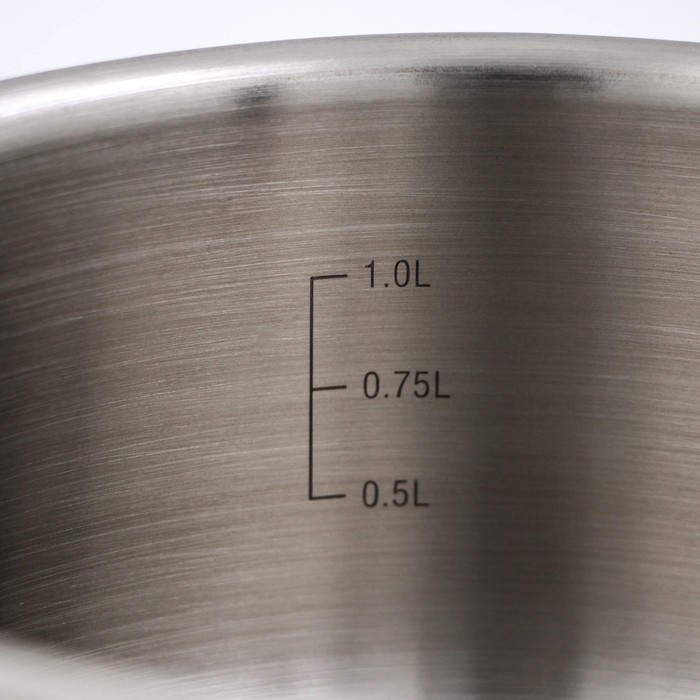 Ковш без крышки &laquo;Общепит&raquo;, 1,5 л, d=16 см, h=8 см, металлическая ручка, с теплораспределительным слоем, индукция