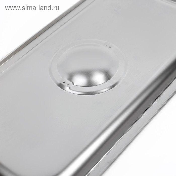 Крышка из нержавеющей стали к гастроемкости 1/3, 32,5&times;17,6&times;1,5 см, толщина 0,8 мм