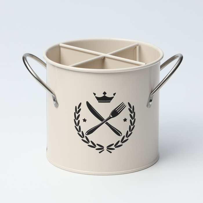 Подставка под столовые приборы Crown, h=13 см, цвет белый