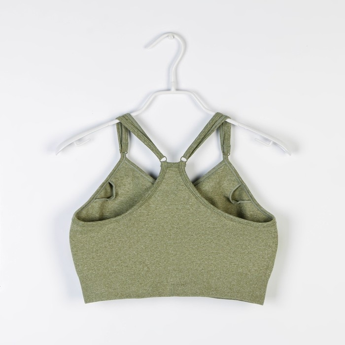 Топ женский спортивный со сборкой, цвет олива, SL Russian Brand, р-р S Топ женский спортивный со сборкой, цвет олива, SL Russian Brand, р-р S