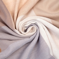 Палантин текстильный, цвет бежевый/серый, размер 68х175 Палантин текстильный, цвет бежевый/серый, размер 68х175