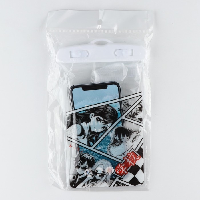 Чехол на телефон водонепроницаемый &laquo;Аниме&raquo;, черно белое, 12 х 21 см