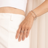 Кольцо &laquo;Сердце&raquo; ряд, цвет серебро, безразмерное