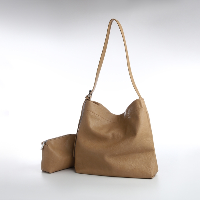 Сумка-мешок женская на магните, косметичка, цвет бежевый Сумка-мешок женская на магните, косметичка, цвет бежевый