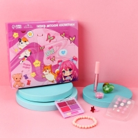 Набор детской косметики &laquo;Аниме&raquo;, тени, блеск для губ, накладные ногти, глиттер, кольцо, браслет