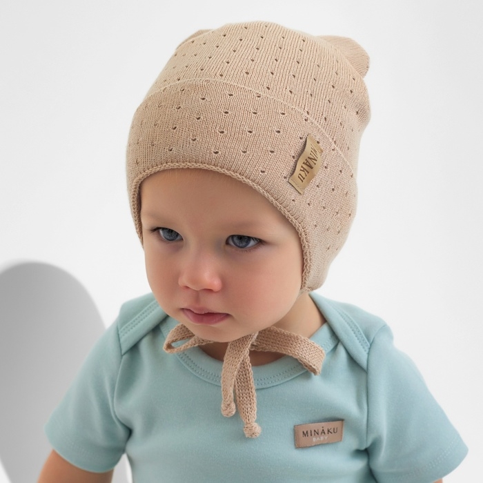 Шапка детская MINAKU, р-р 44-46, цвет бежевый