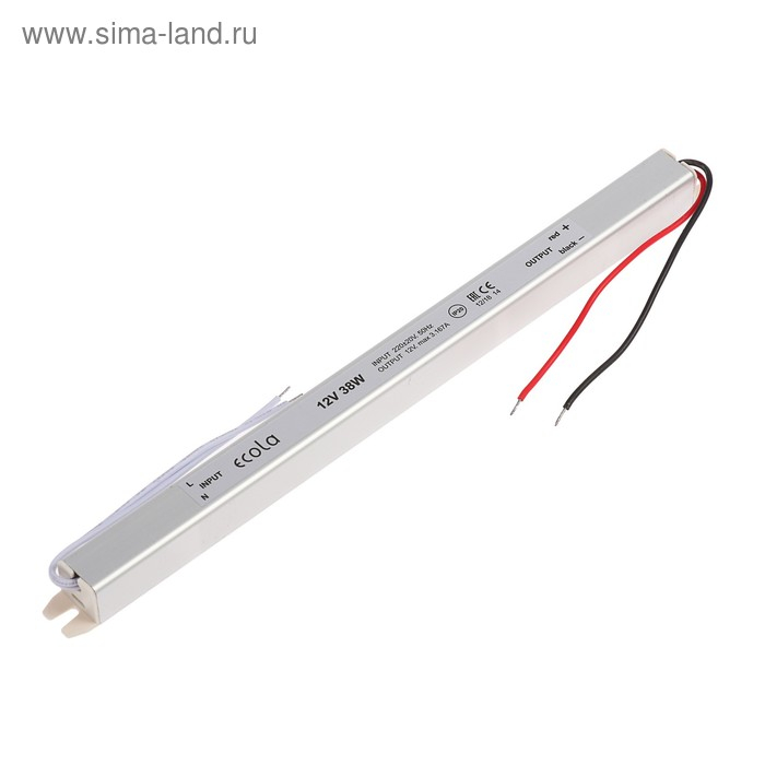 Блок питания Ecola для светодиодной ленты 12 В, 38 Вт, IP20 Блок питания Ecola для светодиодной ленты 12 В, 38 Вт, IP20