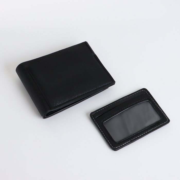Портмоне мужское без застёжки, цвет чёрный Портмоне мужское без застёжки, цвет чёрный