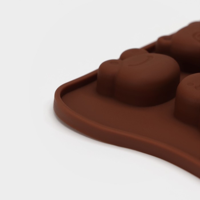 Форма для конфет и шоколада Доляна &laquo;Мордашки&raquo;, силикон, 21&times;10,5 см, 15 ячеек (2,5&times;2,3 см), цвет МИКС