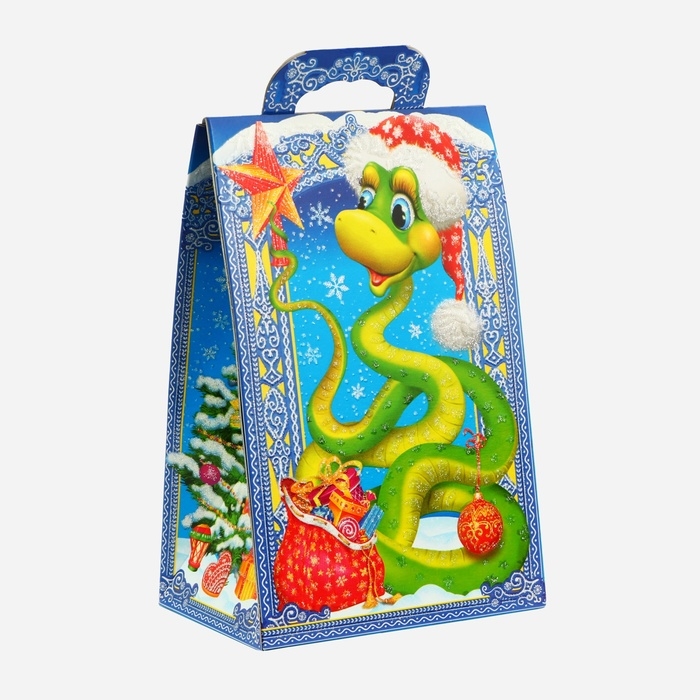 Новый год. Подарочная коробка новогодняя Сумочка мини "Визит" 140 x 100 x 223 см.