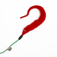 Дразнилка-удочка "Червячок на рыбалке" с бубенчиком, 30 см, красная Дразнилка-удочка "Червячок на рыбалке" с бубенчиком, 30 см, красная